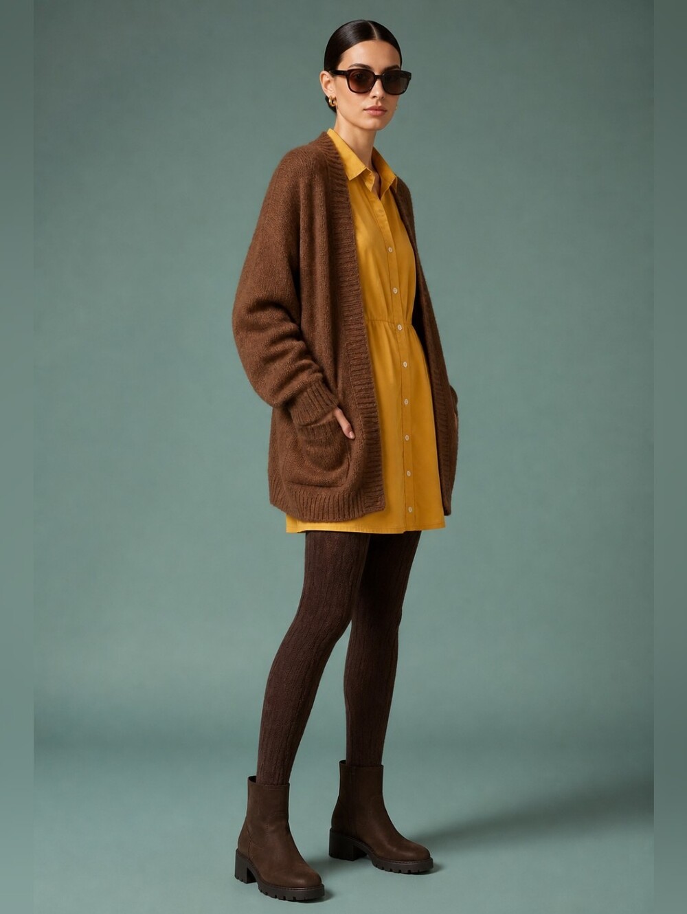 Thakoon Mustard Button-Front Mini Perfect Seasonal Transition Dress $310